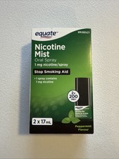 Equate Nicotine Mist Oral Spray, Peppermint Flavour, 2 x 17 mL