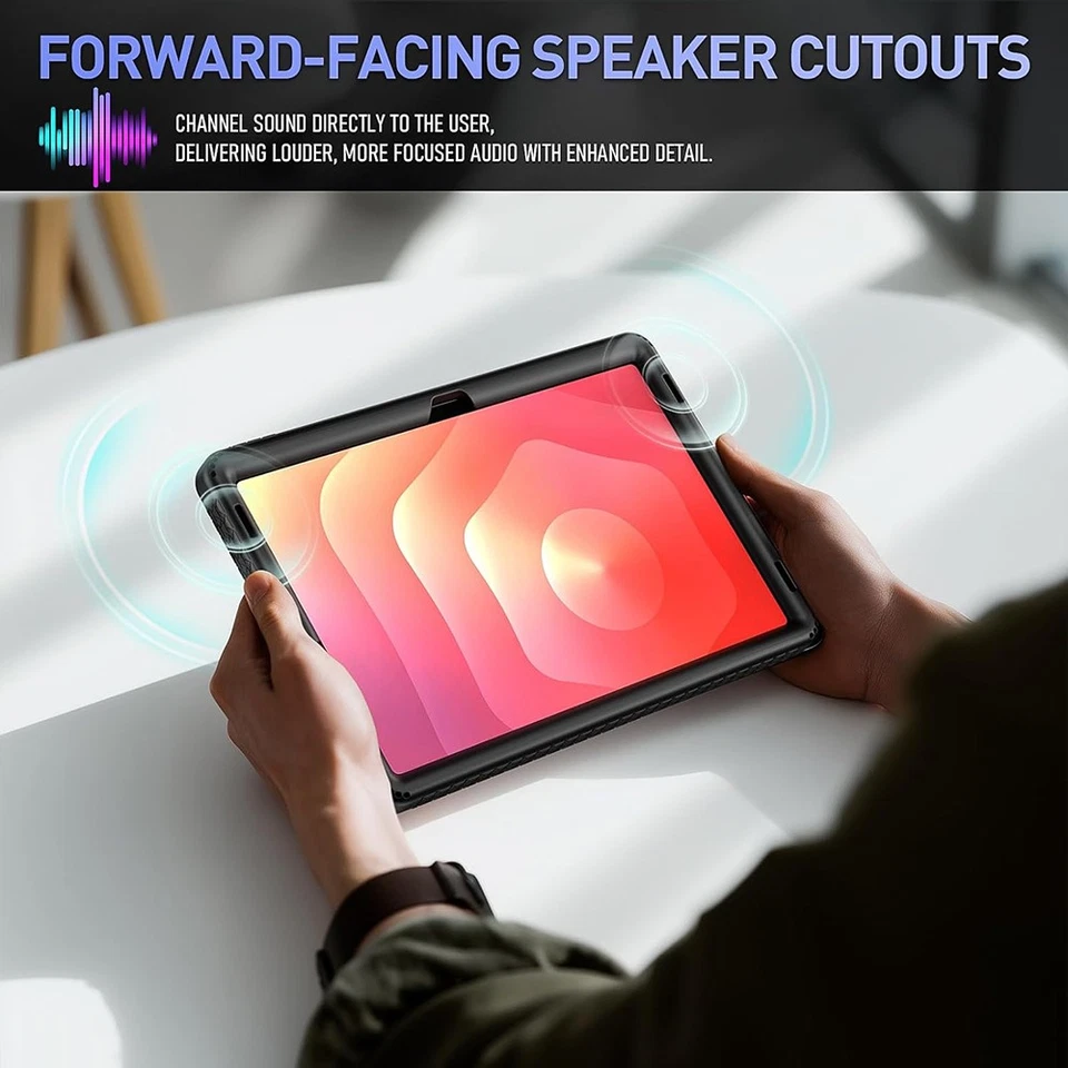 For Samsung Galaxy Tab S11 Case Poetic With Pen Holder Silicone Cover Black - Image 3 of 4