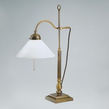Tischlampe Antik aus Messing Schreibtisch Tisch Leuchte