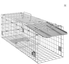 SucceBuy Humane Live Animal Cage Trap Folding w/ Handle for Cats & Rodents