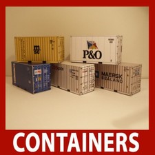 Model Card Rail Freight Shipping Containers N Gauge 1:160 12 x 20ft Mixed