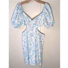 Cider Blue & White Floral Midi Dress XL