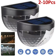 2-10Pack Solar 6-LED Deck Lights Path Garden Patio Pathway Stair Step Fence Lamp