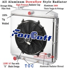 4 Rows Aluminum Radiatorshroud Fan For 1953-56 Ford F-100 F-250 F-350