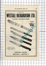 Westall Richardson Ltd Brookhill Sheffield  - 1948 Small Advert