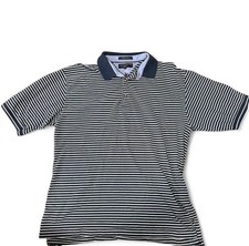 Vtg 90s Tommy Hilfiger Golf Polo Shirt Adult XL Blue Striped Good condition    