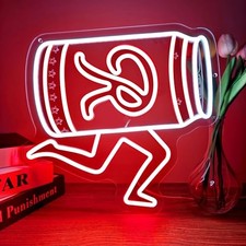 Beer Neon Sign Retro Mountain R LED Neon Light for Man Cave Wall Decor Red