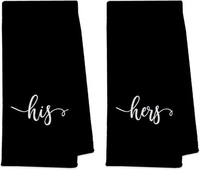 16''x24'' Set of 2 His and Hers Couple Soft and Absorbent Bath Towels Hand