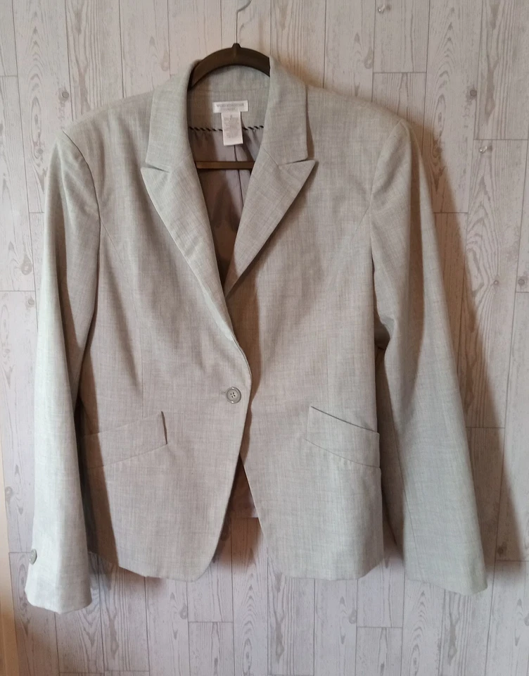 Blazer y pantalón Worthington elástico gris traje para mujer talla 16 pierna ancha Foto 2 de 4