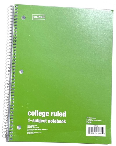 Staples Wire Binding 1-Subject Notebooks 70 Sheets 6-Pack Assorted - Picture 19 of 20