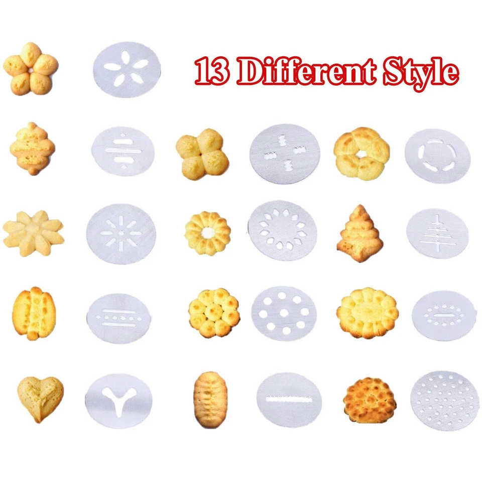 22PCS Cookie Biscuit Press Kits Maker Cake Flower Icing Nozzle Piping Gun Baking - Image 4 of 4