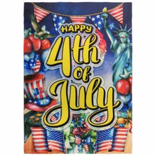 Happy 4th of July Garden Flag 12x18in Cute Novelty Yard Flag Patriotic Flag