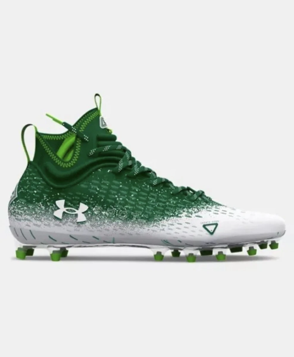 Men's 10 Under Armour Spotlight Lux MC 2.0 Football Cleats Green