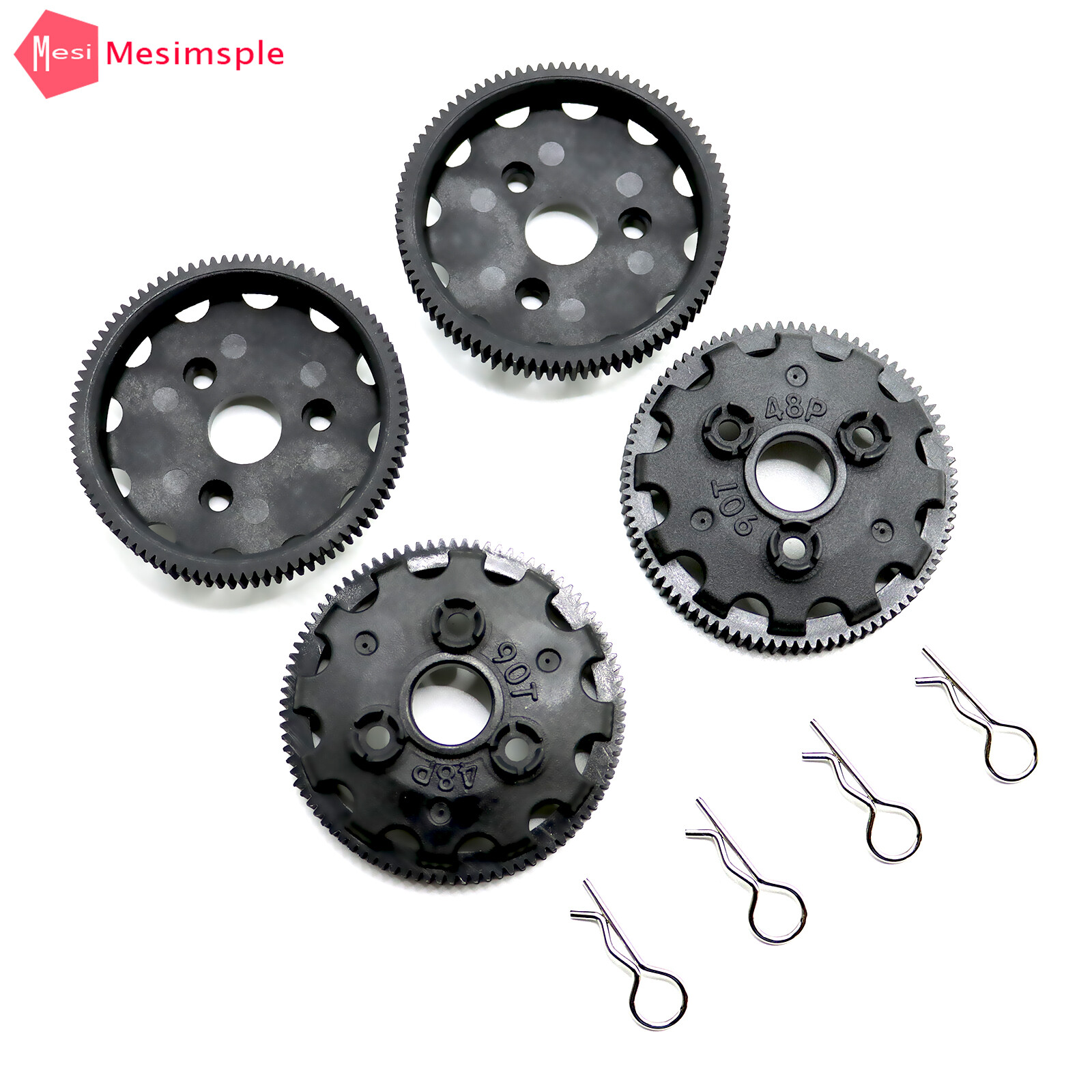 Plastic Spur Gear 90t 48P Body Clips for 1/10 2wd Rustler Stampede