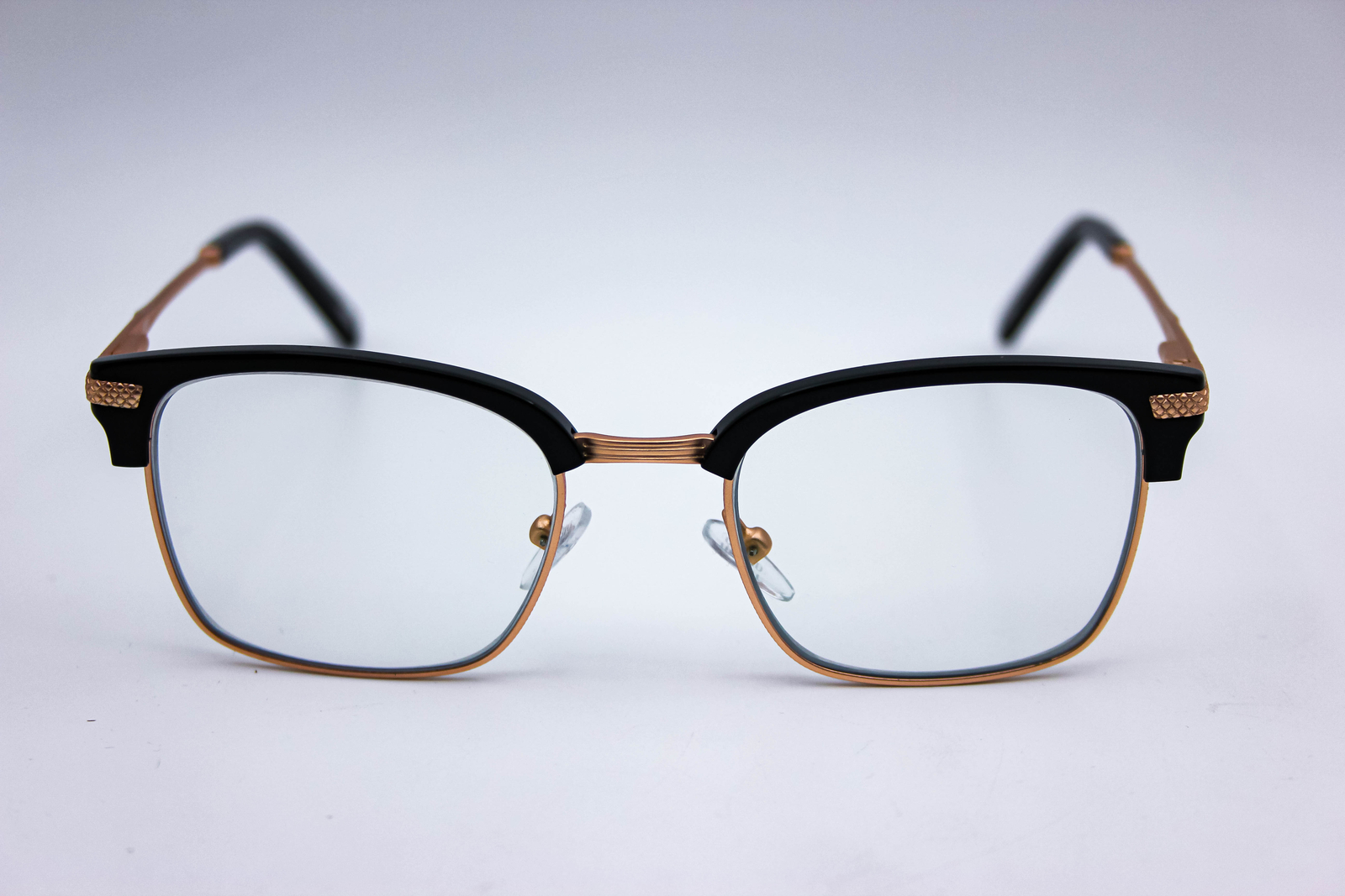 Ottoto Copperfield Black/Gold Browline Eyeglasses Frames 31-M10316 49-19-140