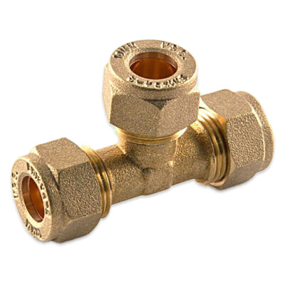 T-STÜCK KLEMMVERSCHRAUBUNG VERBINDER 15mm TEE GAS KUPFERROHR ROHRKUPPLUNG
