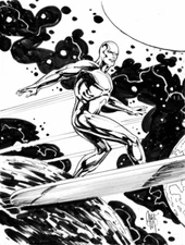 SILVER SURFER- WORLDS ORIGINAL ART PAGE CHRIS MARRINAN