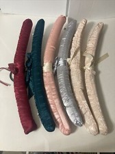 Padded Satin Hangers Boudoir Lingerie Clothes Lot of 6 Multicolor Pink Gray Red