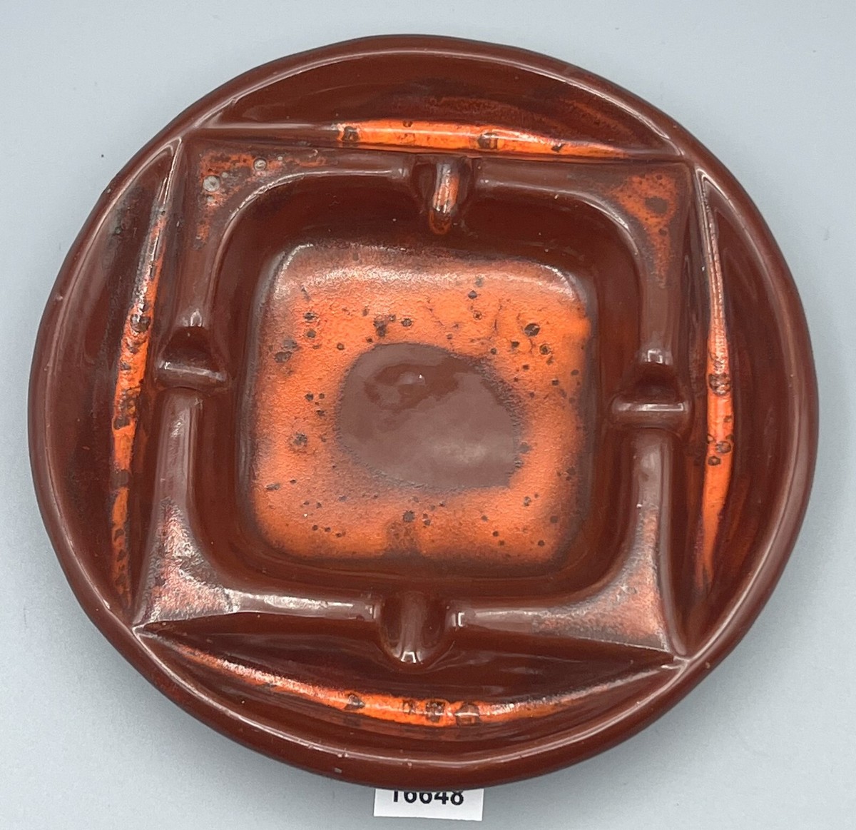 ASH TRAY 60s Mid Century Modern Ceramic Drip Glaze Ashtray Trinket