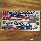 Mercury OptiMax SaltWater 225 HP USA Flag Edition Laminated Decals Stickers Kit