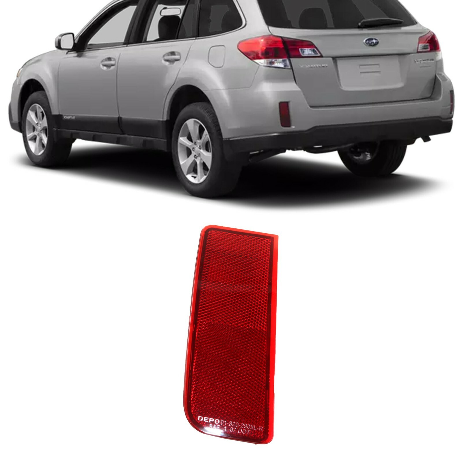 For 2010 2011 2012 2013 2014 Subaru Outback Bumper Reflector Light 