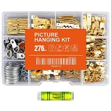 276 pcs Picture Hanging Kit,Frame Hook with Nails,Hanging Wire,Screw Eyes D Ring