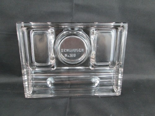 Antikes Sengbusch No 310 Glas Tintenfass mit 3 Stifthaltern - Bild 5 von 6