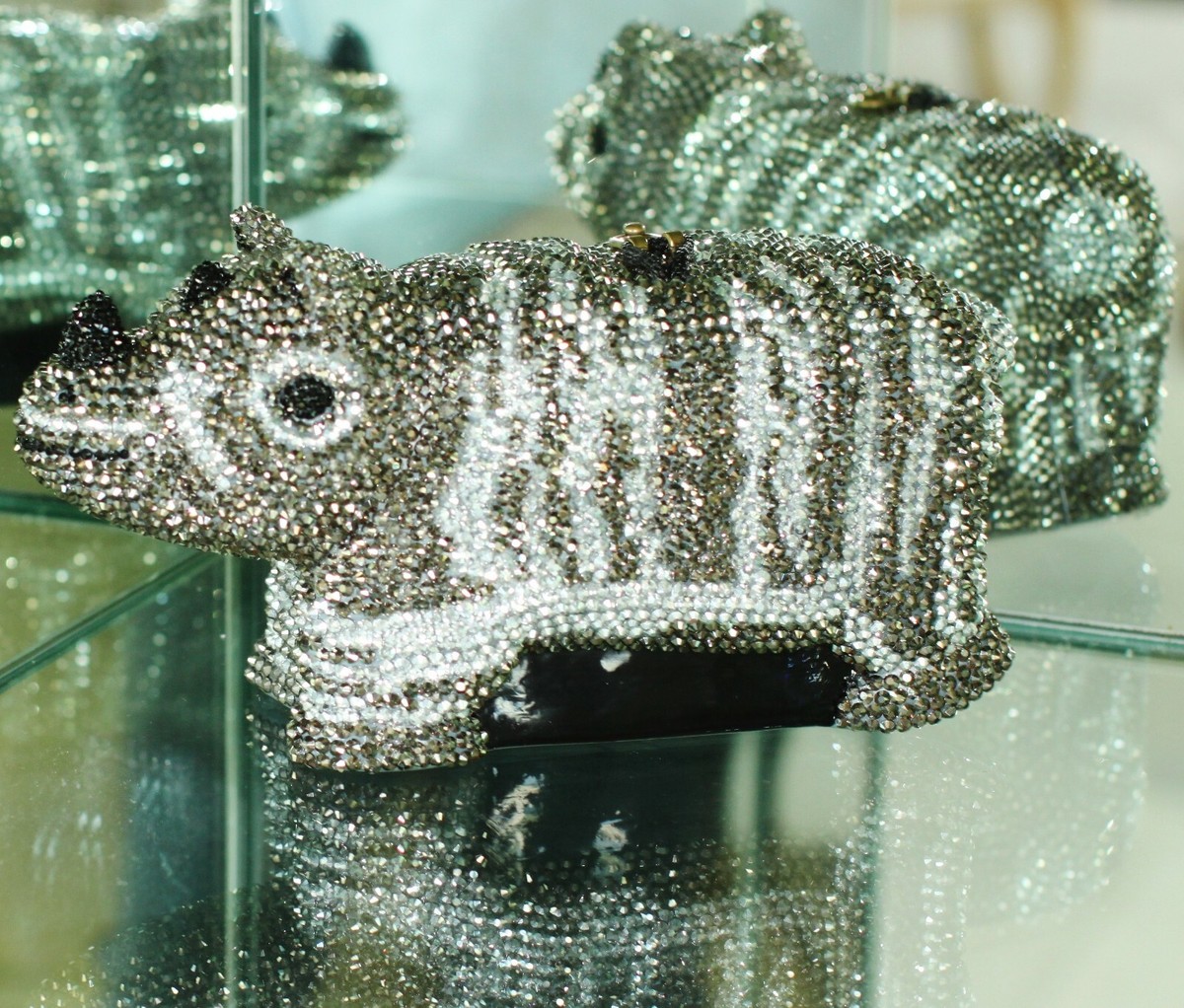 TIMMY WOODS ゾウバッグ TIMMY WOODS Swarovski Crystal RHINOCEROS RHINO ZOO Purse