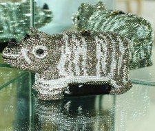 Timmy Woods Swarovski Crystal Rhinoceros Rhino Zoo Purse Minaudiere Clutch