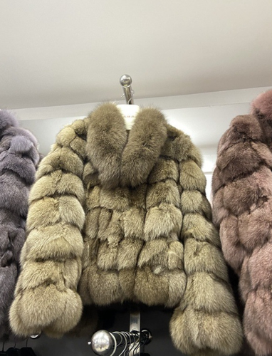 Damen Winter Jacken Echt Fuchspelz Mantel mit Revers Dick Warm Mode Oberbekleidung - Bild 14 von 16