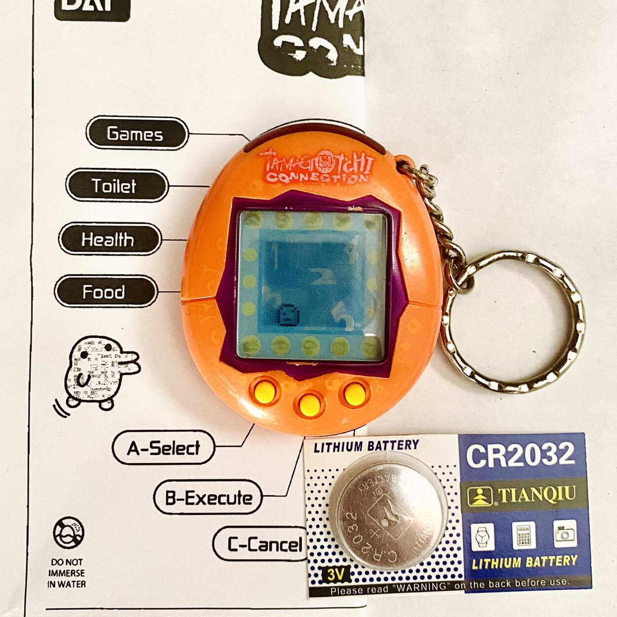 ✨ Tamagotchi Connection V1 2004 Orange w/ Purple Trim Original