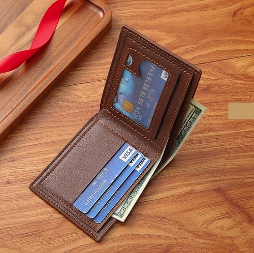 Herren Luxus PU Leder Weich Etui Kreditkartenhalter Geldbörse Schwarz Braune - Bild 3 von 10