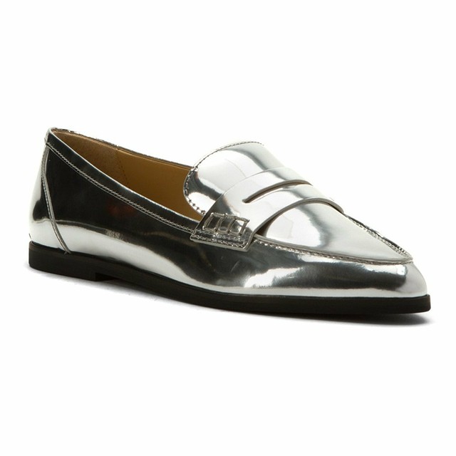 michael kors silver loafers
