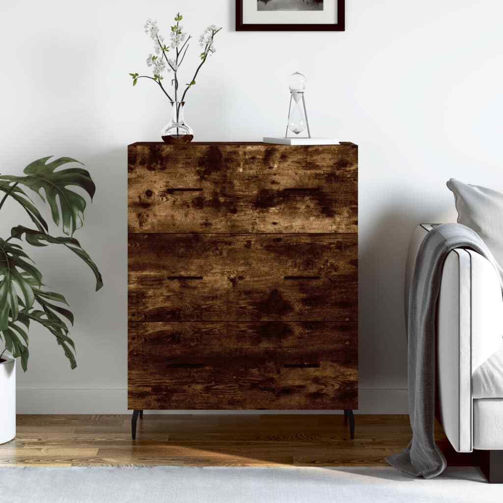 Sideboard Smoked Oak 69.5x34x90 cm Engineered Wood