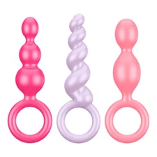 Satisfyer Plugs Colored Set of 3 - Silicone Butt Plugs for Your Anal Adventure 