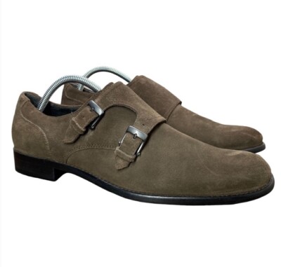 John Varvatos Double Buckle Monk\'s Shoe Casual 8.5 Made in ITALY Brown Suede EUC John Varvatos - Made in ITALY - brown suede double buckle  main image 3
