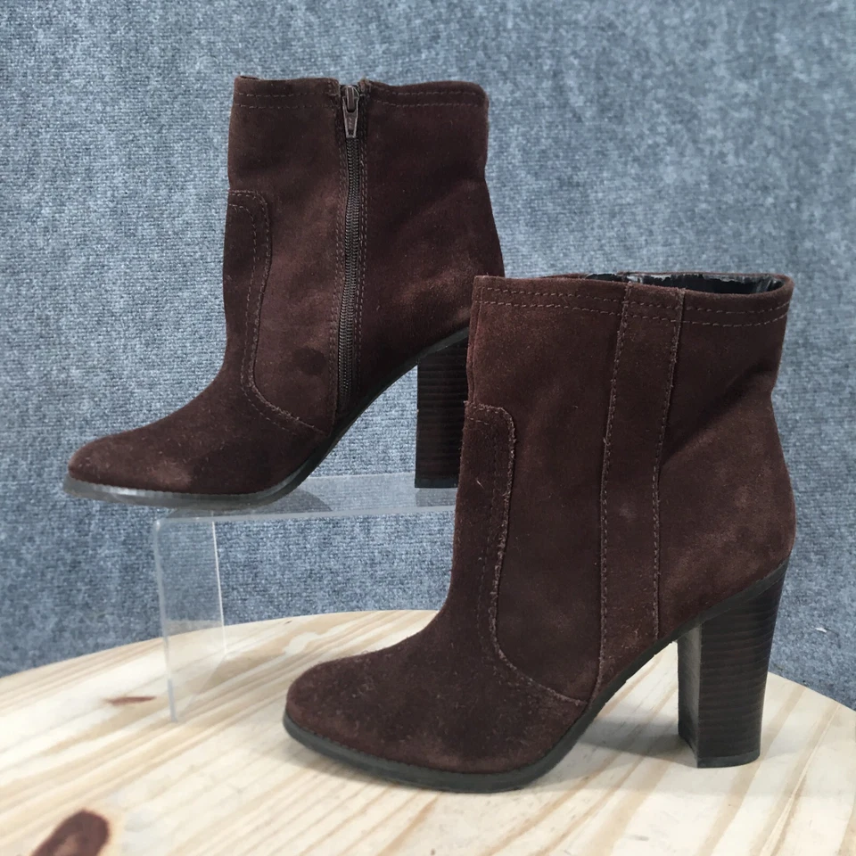 Carlos Santana Botas Mujer 9.5 M Amarillo Botines Cuero Marrón Cremallera Tacones Foto 2 de 4