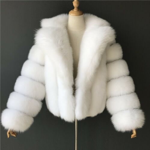 Womens Faux Fur Lapel Long Sleeves Outwear Winter Warm Thicken Short Jacket Coat - Picture 2 of 25