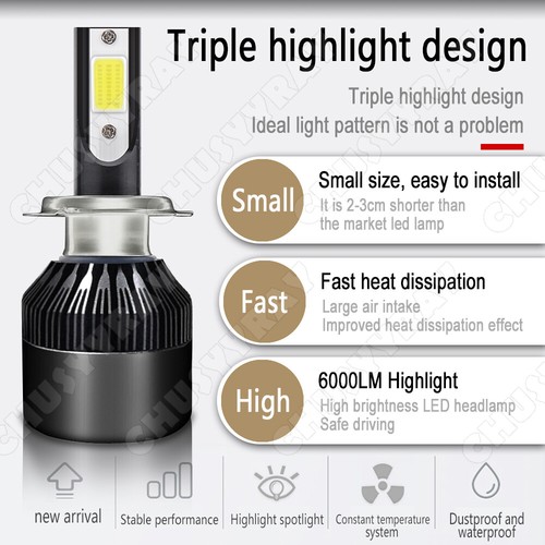 For Hyundai Veracruz 2007-2011 Combo LED Headlight High Low Beam+Fog Light Bulbs - Foto 8 di 12