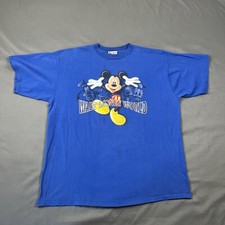 Vintage Walt Disney World Graphic Tee Blue XXL 2XL Mickey Donald VTG USA Made