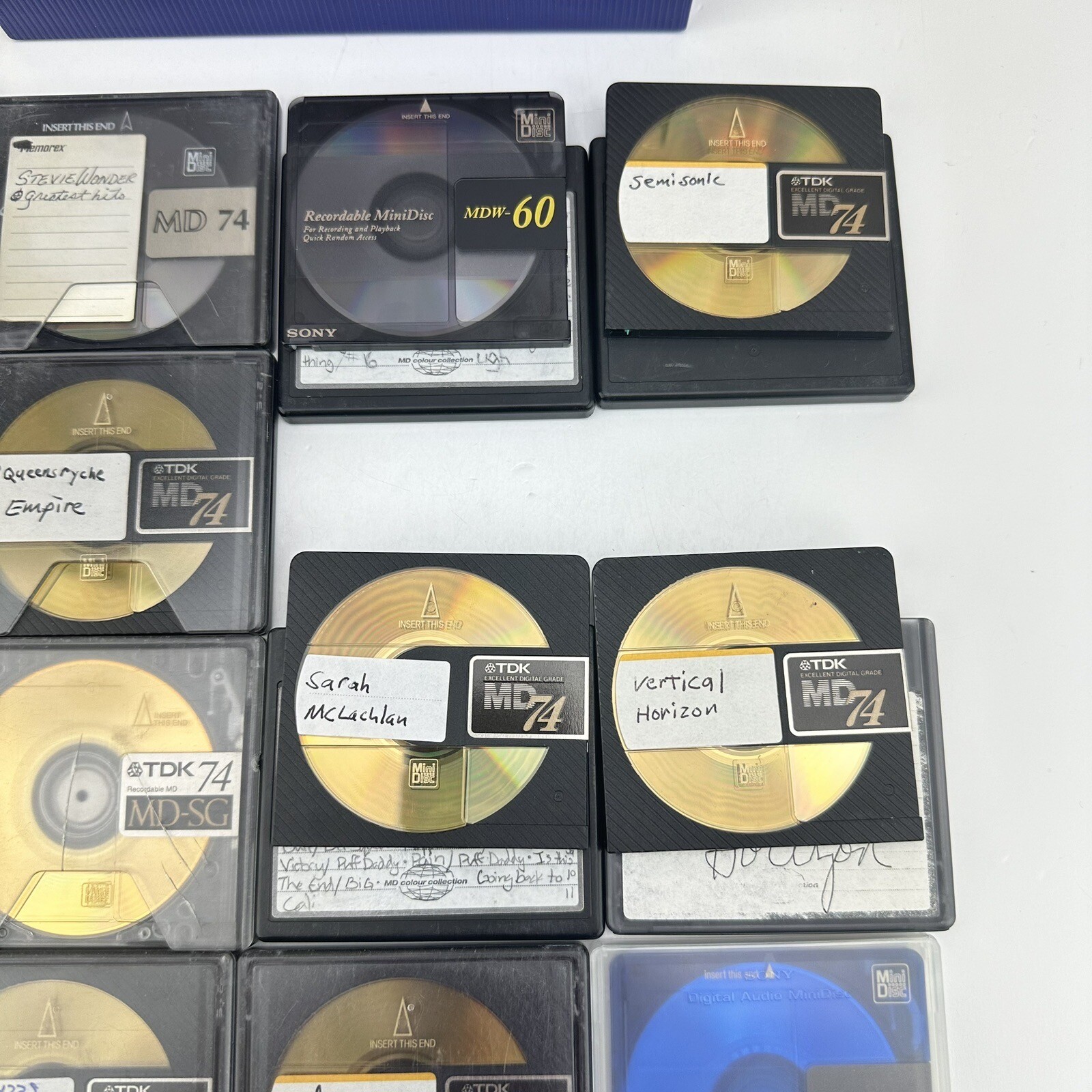 Lot of 17 Recorded Used Digital Minidiscs Sony TDK 74 MDW60 with Sony