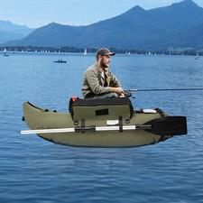 Portable Inflatable Fishing Boat Outdoor Fishing Boat W/ Storage Pocket 286.6lbs