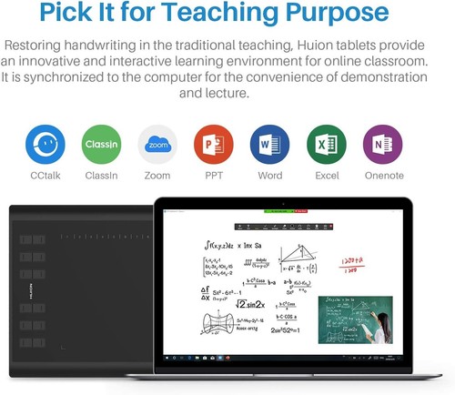 Inspiroy H1060P Drawing Tablet - 8192 Pressure Sensitivity, Battery-Free Stylus - Picture 8 of 11
