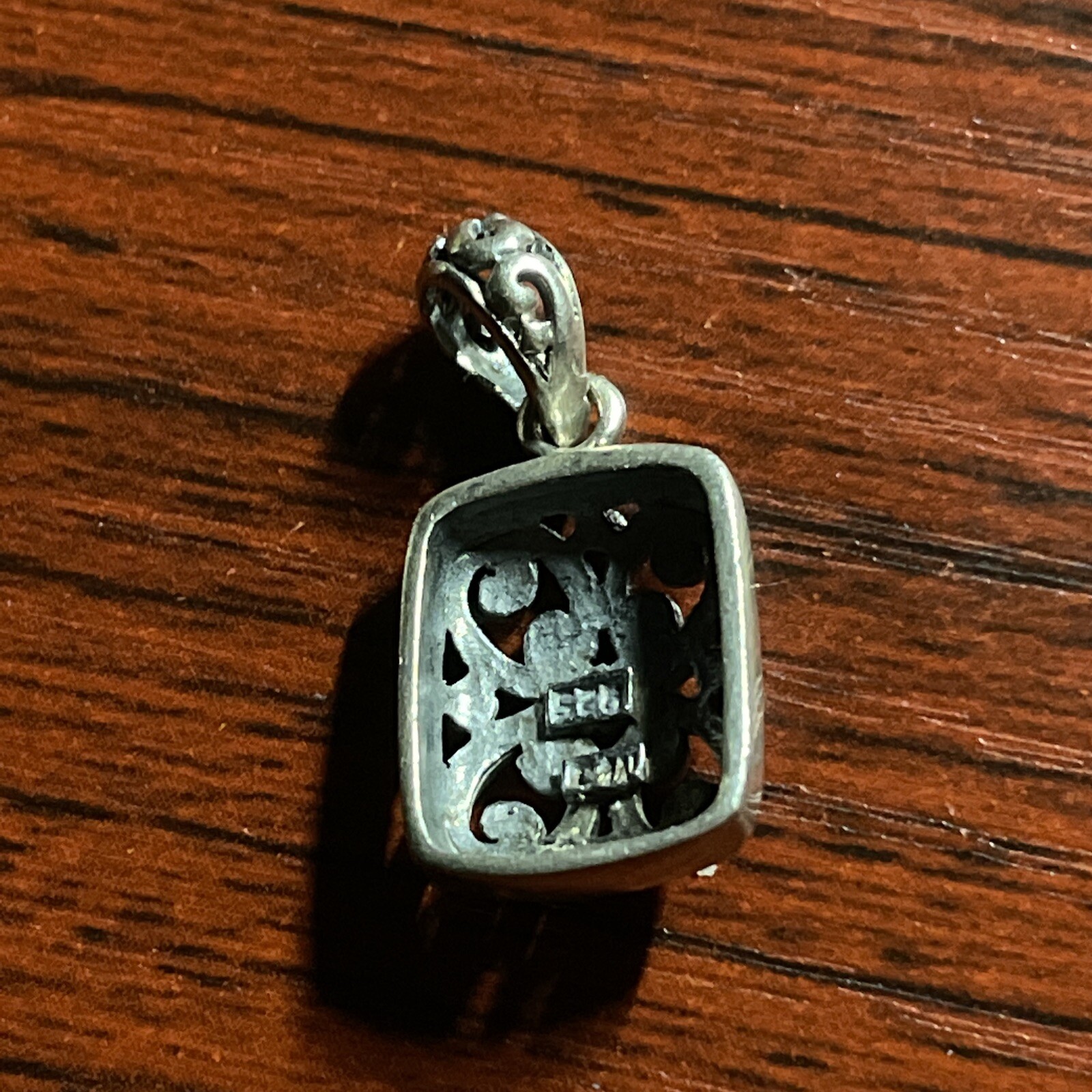 Beautiful Sterling Silver Scroll Work Pendant 1" - image 2