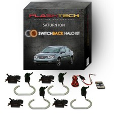 White Angel Eye Led Halo Kit Rf Remote For 2003-2007 Saturn Ion Headlights