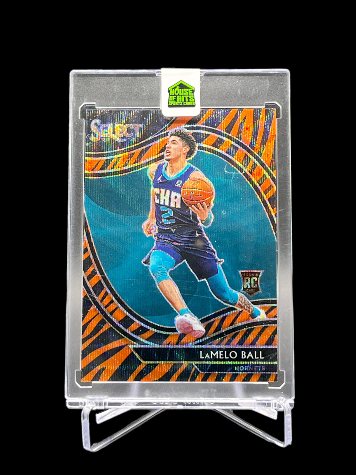 2020-21 Panini Select LaMelo Ball Tiger Stripe Prizm Courtside #298 RC Rookie SP