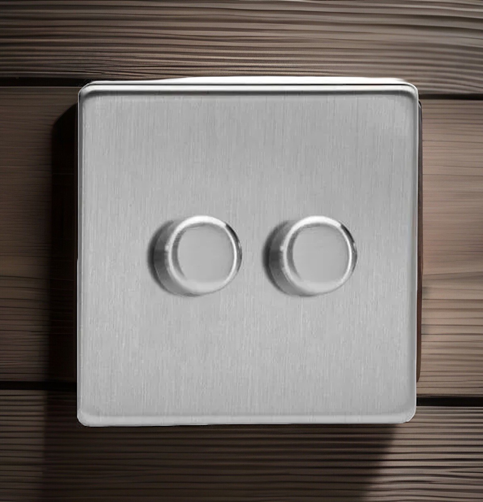Varilight JDSP252S 2 Gang 2 Way LED Dimmer Light Switch 120W - Brushed Steel