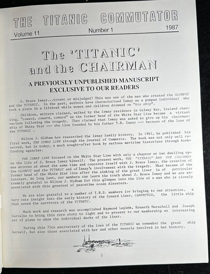 The Titanic Commutator magazine Vol 11 No 1 1987 rare historical journal - Image 3 of 4