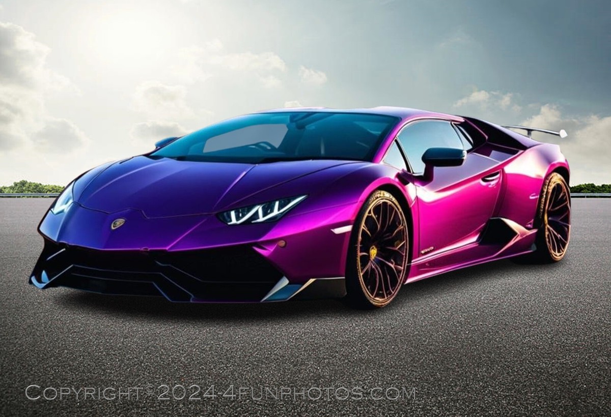 Purple Lamborghini Huracan Poster Sized Premium Photo Print 13