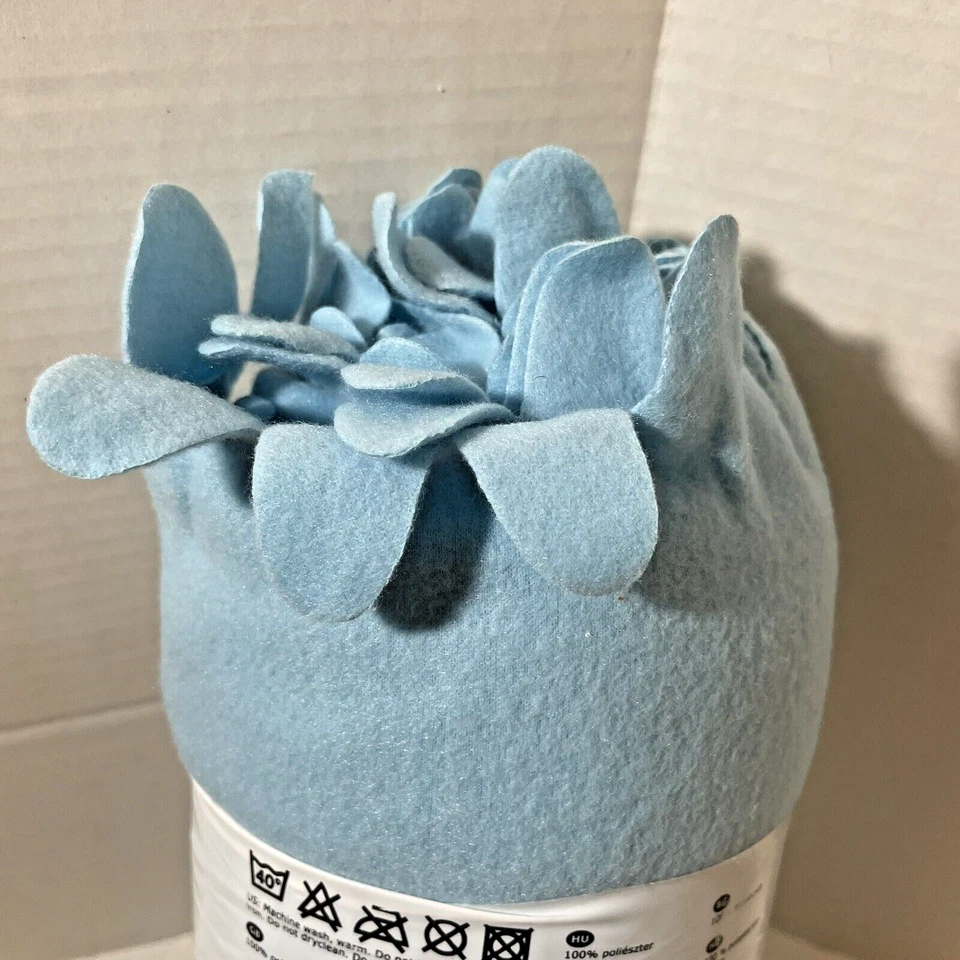 NEW Ikea PolyFleece Blanket Throw  51 x 67 Blue Polarvide Scallop Discontinued - Image 2 of 4